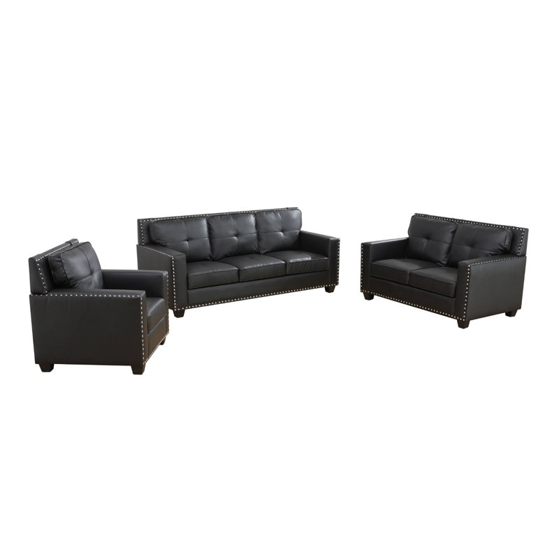 Ensemble de salon configurable en similicuir 3 pièces