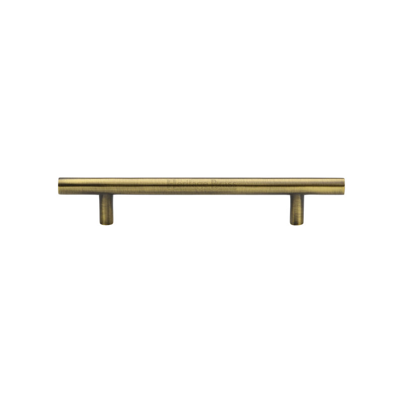 Heritage Brass Heritage Cabinet Pull Bar Design, Antique Brass, 12.8cm H x 1.1cm W x 3.2cm D