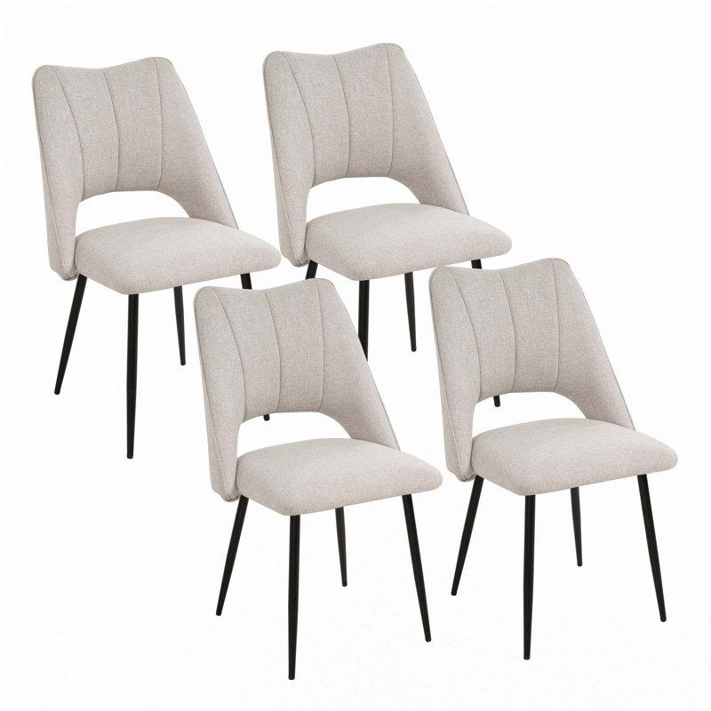 Chaises de salle à manger en lin, Beige