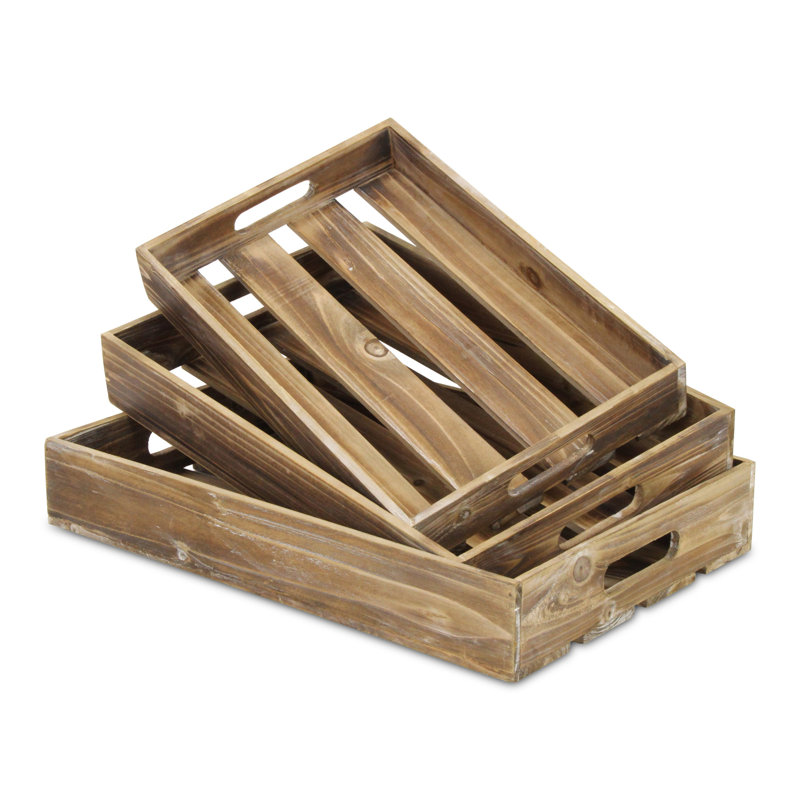 Eiland Solid Wood Tray, Brown