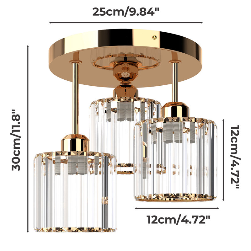Semi Flush Mount, Gold