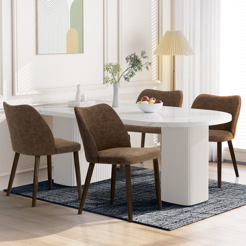 Petites chaises de salle à manger rembourrées en bois massif - Courbe ergonomique et rembourrage moelleux pour espaces multiples
