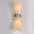 Handwoven Rattan Wall Sconce, Modern Boho Chic 2-Light Fixture with Antique Brass Finish