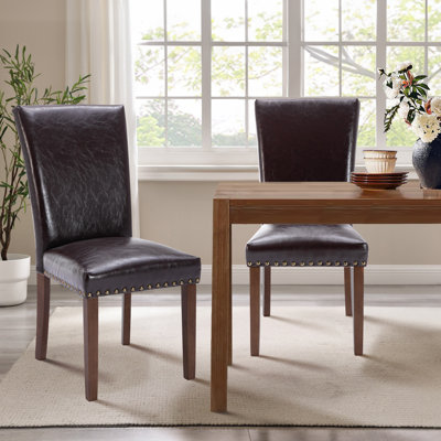 Chaise d'appoint de salle à manger rembourrée en cuir Darren-Lee