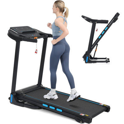Foldable 3.5hp Auto - Incline Treadmill With 10mph, 350lbs Capacity, Heart Rate Sensors, Type C/, Sound For Indoor Use Fold Capability, 350lbs, 4 Manual Positions, Speaker Home