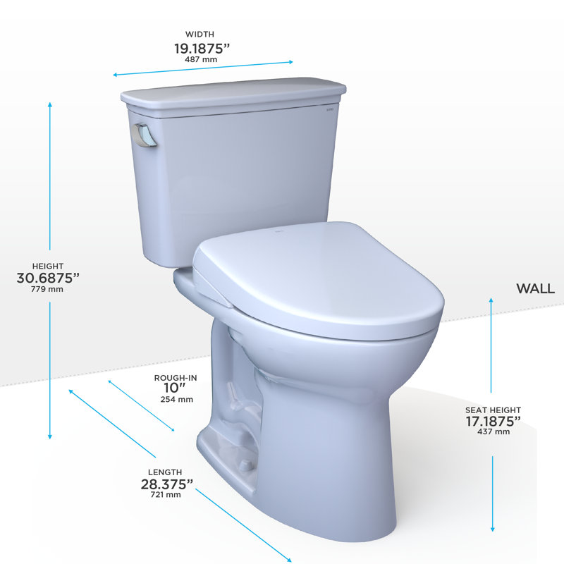Drake® 28.38" Depth 1.28 GPF Two-Piece Toilet, 10