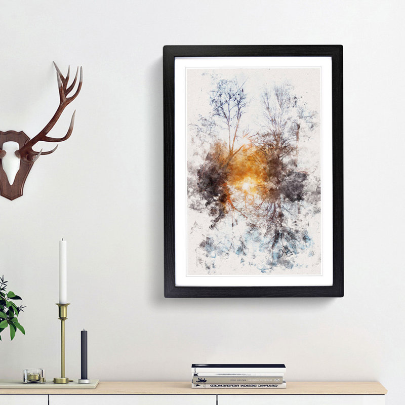 Trees - Picture Frame Graphic Art, 33cm H x 24cm W x 2cm D, Black Framed