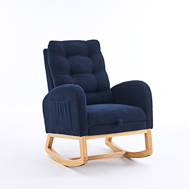Chaise longue berçante avec repose-pieds Accent, Bleu