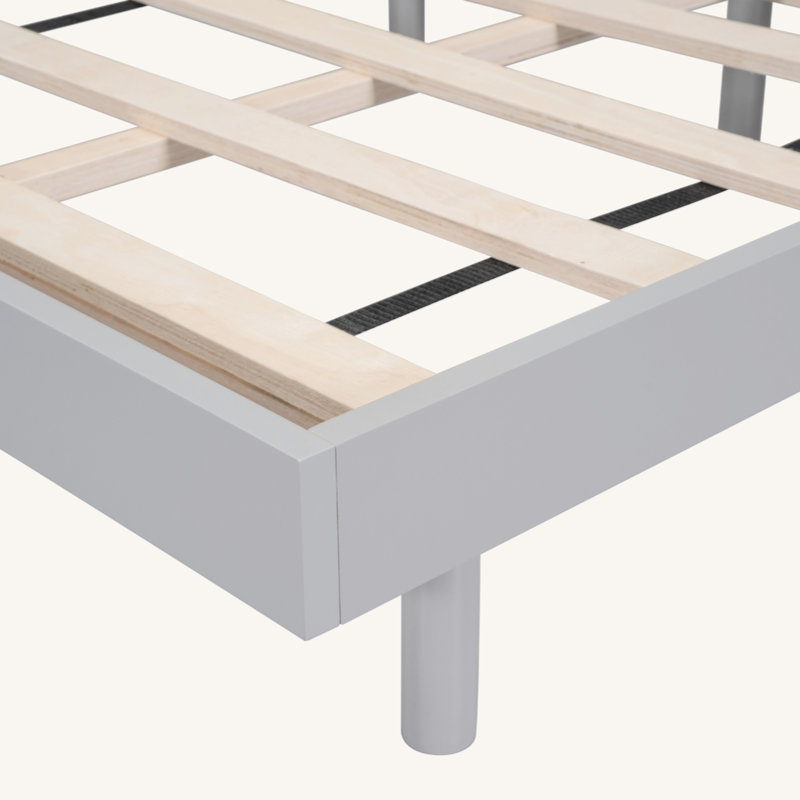 Base de lit plateforme flottante, Grand lit, Grey