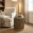 Tunbridge Round Wooden End Table Ottoman