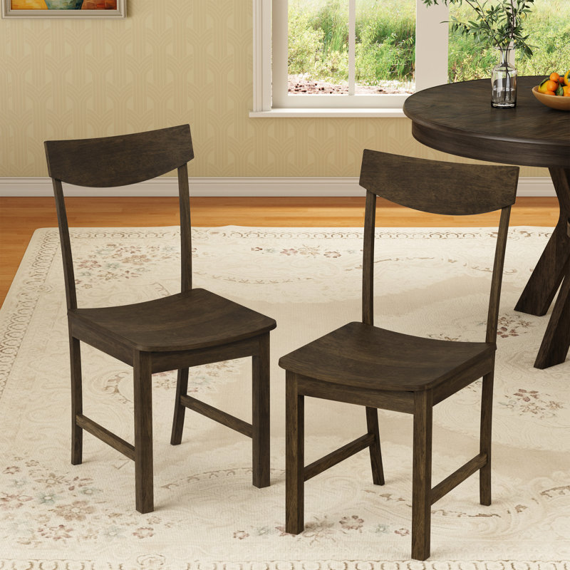 Solid Wood Side Chair Dining Chair (set Of 2), Gray