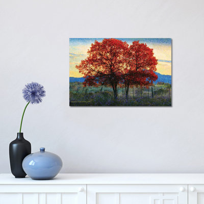 Twin Oaks by Christopher Vest - Wrapped Canvas Painting