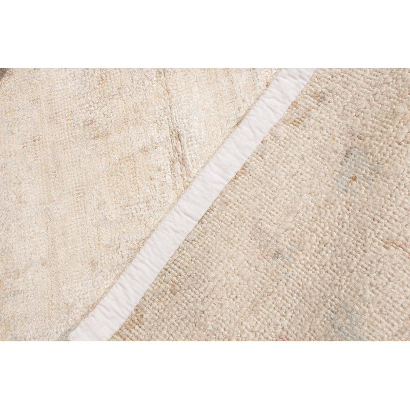 Oushak Hand Knotted Silk Floral Area Rug, Rectangle 8' x 10'
