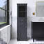 Armoire de rangement autoportante pour salle de bain 63 po - Double porte et tiroirs + 2 tablettes réglables-1061709151