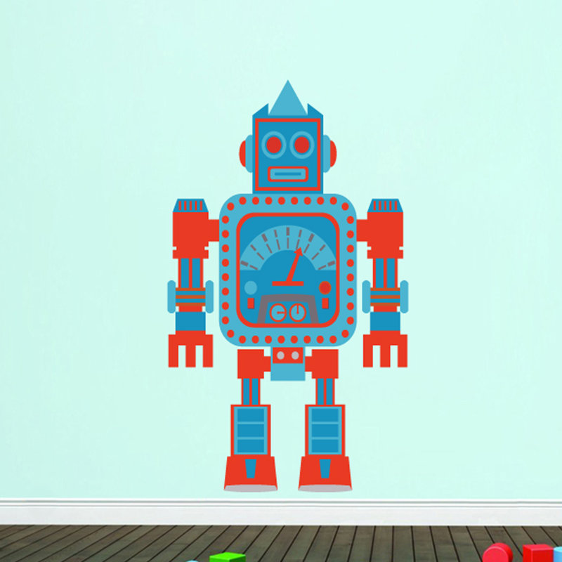Décalcomanie murale à imprimé robot, H 36 po x l 21 po