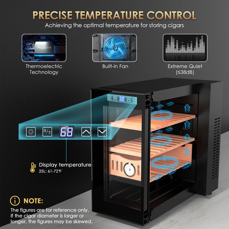 LINKEWODE 25L Electric Cigar Humidor Cooling With Spanish Cedar Wood  Shelves & Hygrometer (200 Capacity) & Reviews