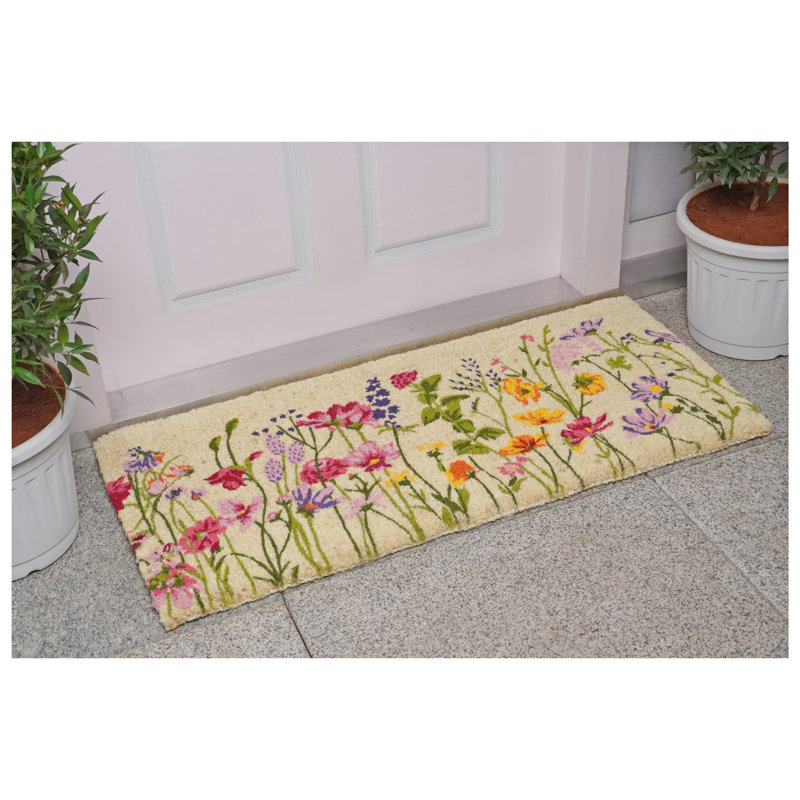 Luton Blooming Garden Coir Doormat, 18" W x 40" L