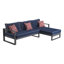 Canapé modulaire d'extérieur en métal Tommy Hilfiger Monterey, bleu marine et gris foncé