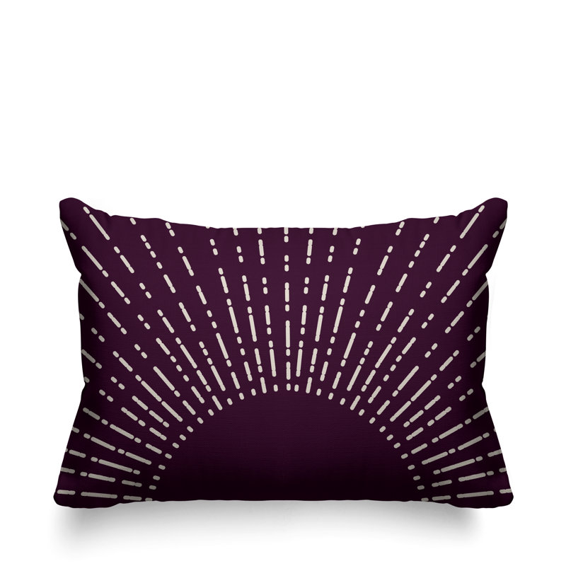 Coussin intérieur / extérieur Sunny Boho Starburst, Mauve