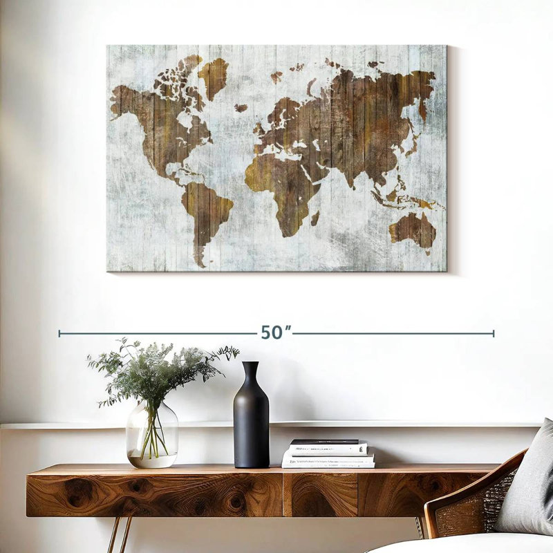 Carte du monde Aliaz II, H 26 po x l 39 po