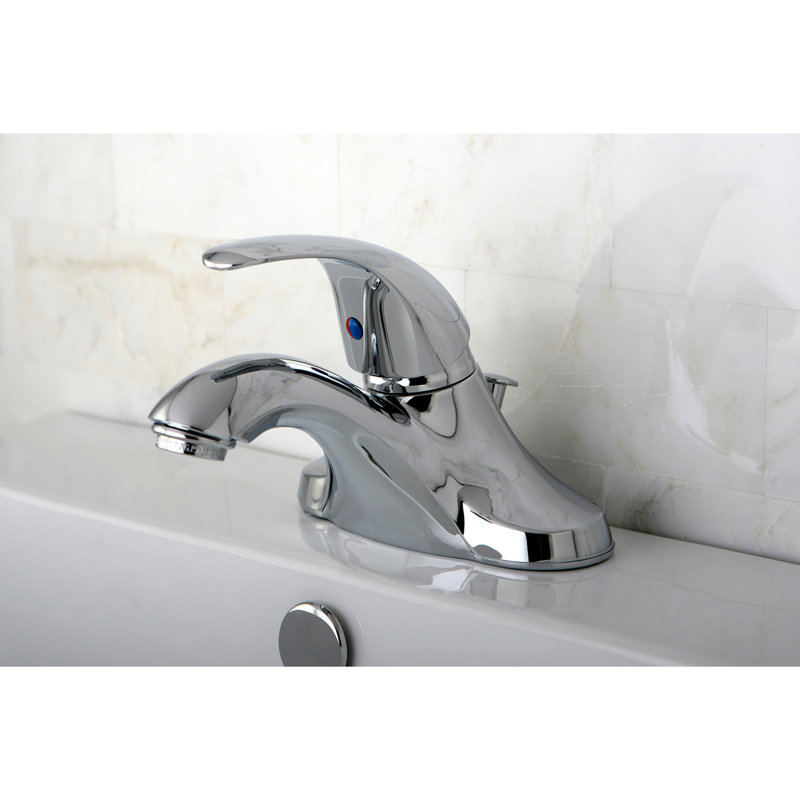 Kingston Brass Legacy Single-Handle 3-Hole Deck Mount 4" Centerset Bathroom Faucet with Plastic Pop-Up, Polished Chrome