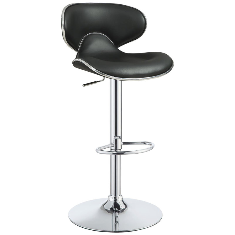 2 Black And Bar Stools - Adjustable For Stylish Dining (2) Upholstery Finish Option