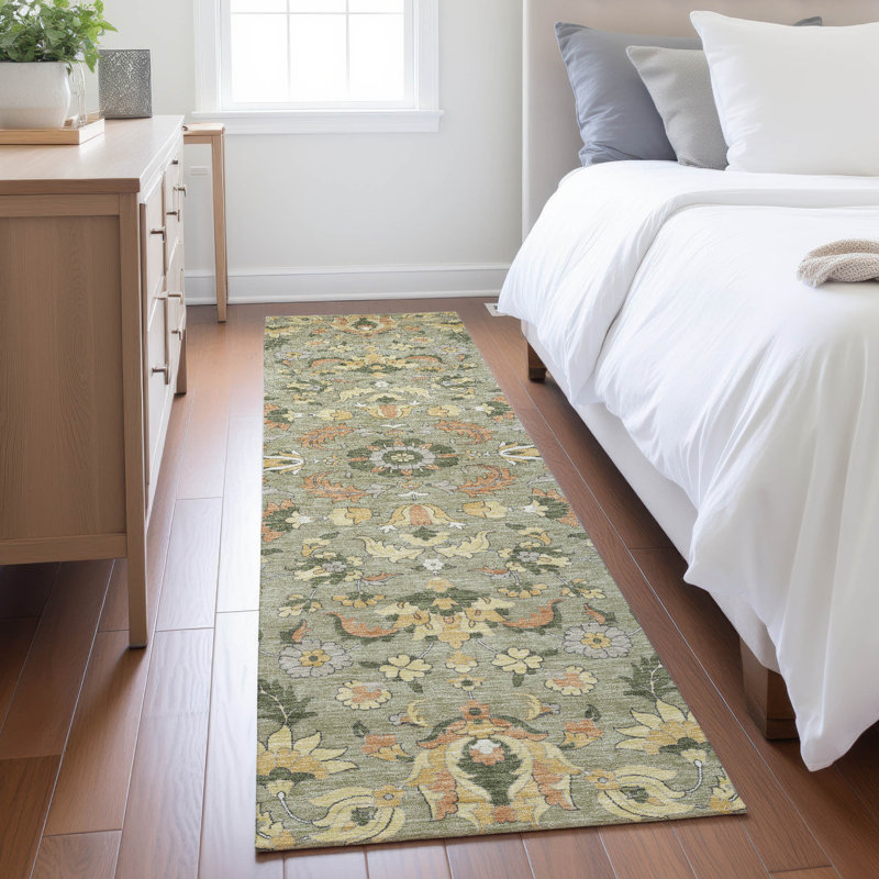 Machine Washable Indoor/Outdoor Chantille ACN2473 Global Rug, 2'3" x 7'6" Runner, Sage