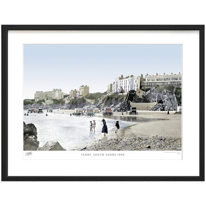 Tenby, South Sands 1890 by Francis Frith - Single Picture Frame Print, 40cm H x 50cm W x 2.3cm D
