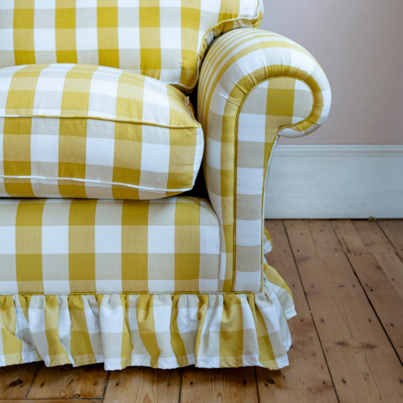 Simple Yellow Fabric Sofa