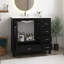 Ensemble de meuble-lavabo noir 36 po avec lavabo en céramique, 2 portes à fermeture douce et 5 tiroirs
