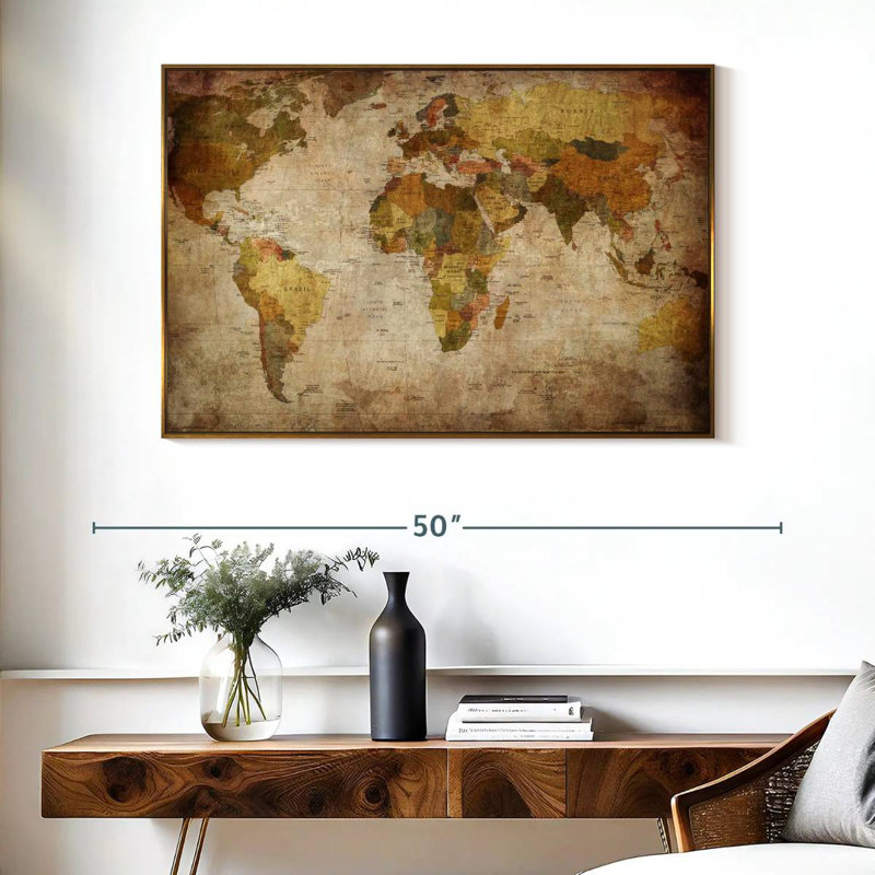 World Burwell, Cadre flottant doré, 40 po x 27 po