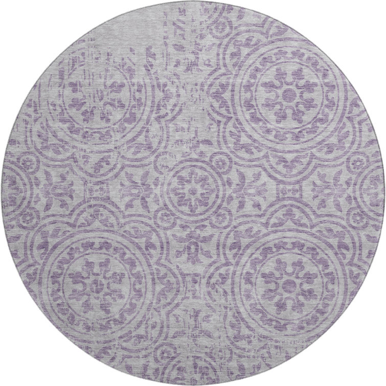 Premium Machine Washable Prisco Lavender Rug