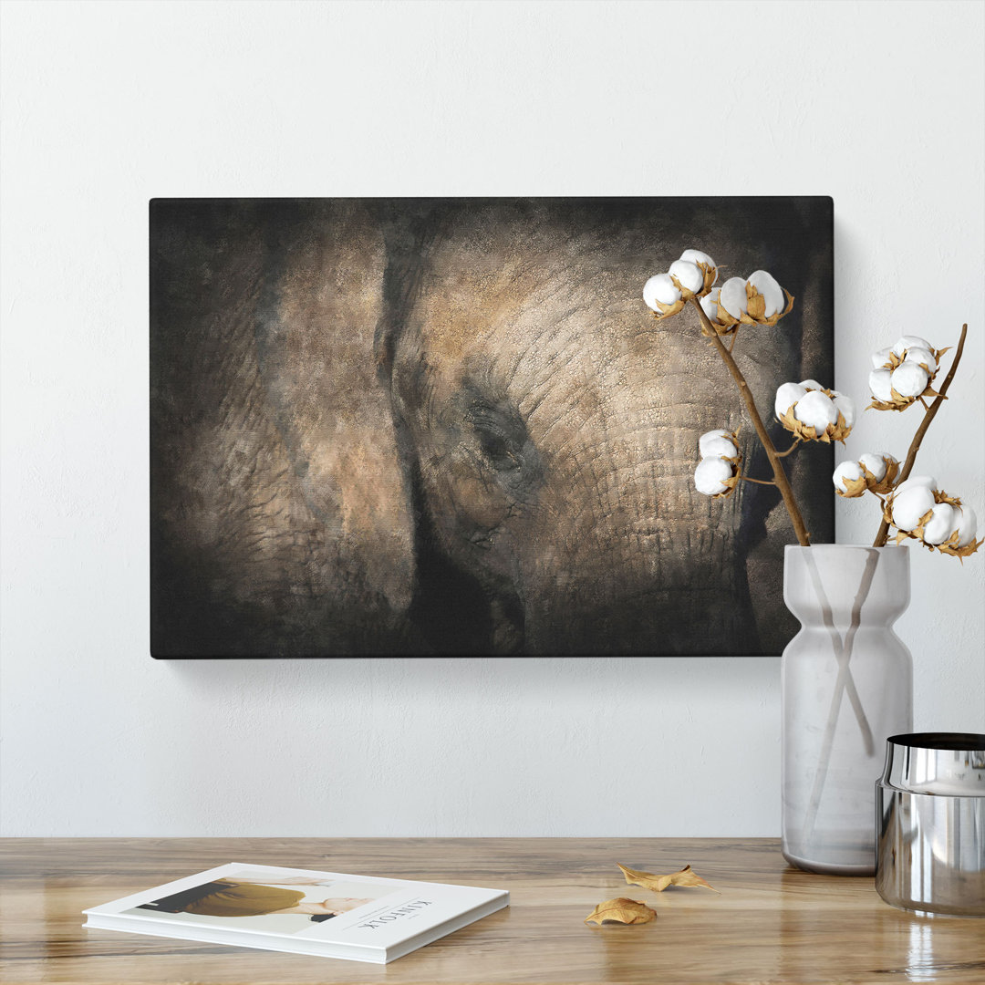 Gentle Elephant Painting - Wrapped Canvas