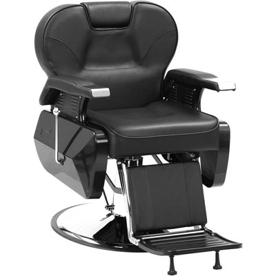 Fauteuil de coiffeur robuste pour salon de coiffure, fauteuil de salon hydraulique d'une capacité de 330 lb avec dossier et repose-pieds inclinables, fauteuil de coiffure pour salon de beauté et spa