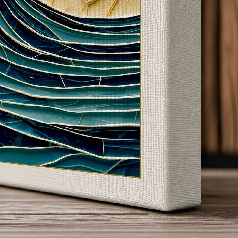 Crested Wave Coastal - Wrapped Canvas, 30x20 - 76.2 x 50.8 cm, Cream Border