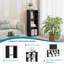 Bibliothèque de rangement à 3 cubes à une rangée, tablette décorative à dos ouvert avec cadre épaissi, organisateur en bois robuste avec surface lisse facile à nettoyer pour le salon, la chambre à coucher et le bureau personnel, facile à assembler. (3 carrés, noir)-1819820978