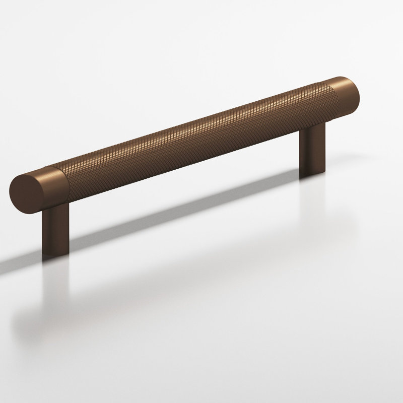 Poignée ronde avec poignées droites, Bronze huilé mat, 4"