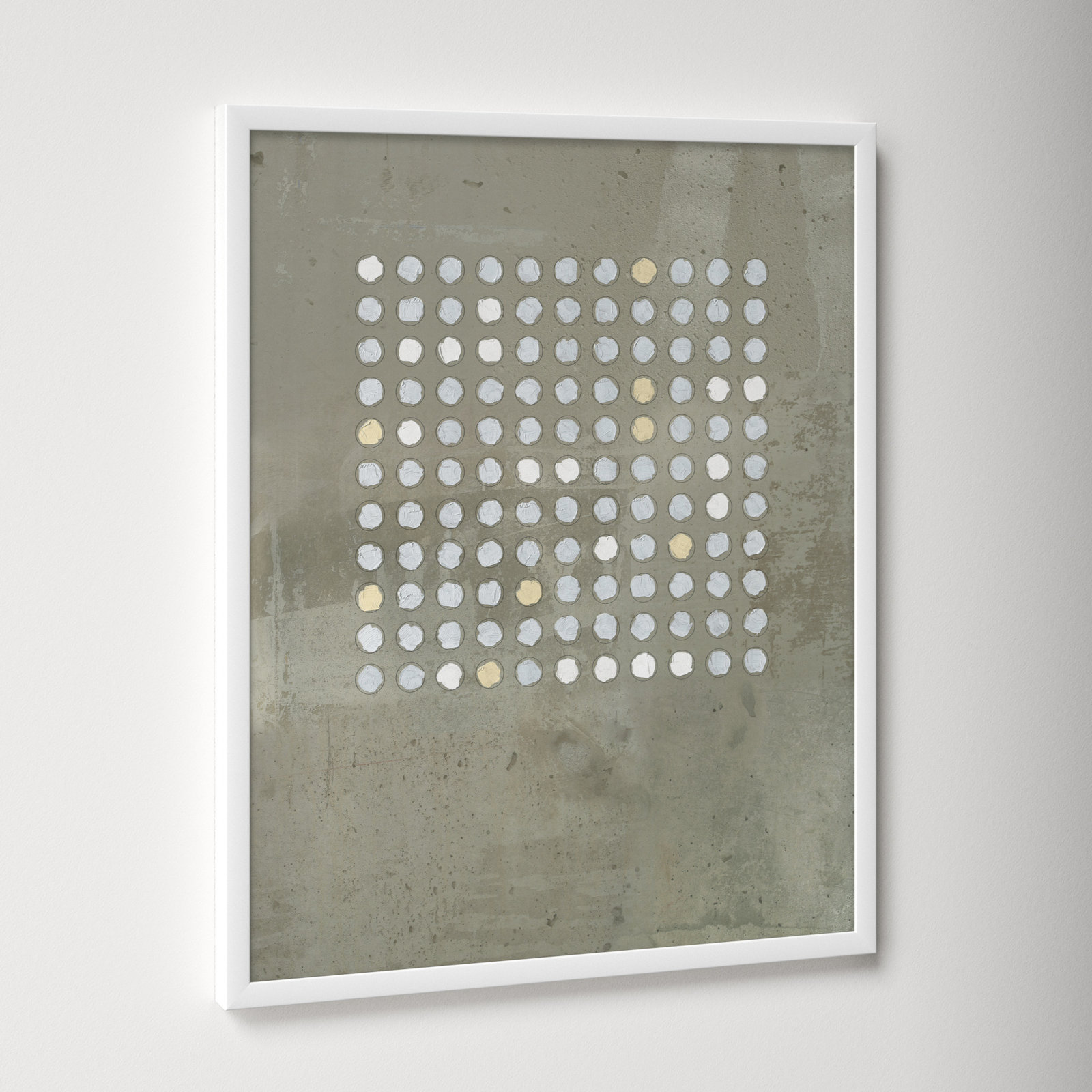 Circles In Squares 2 by Jacques Pilon, White, 25" H x 20" W x 1.25" D