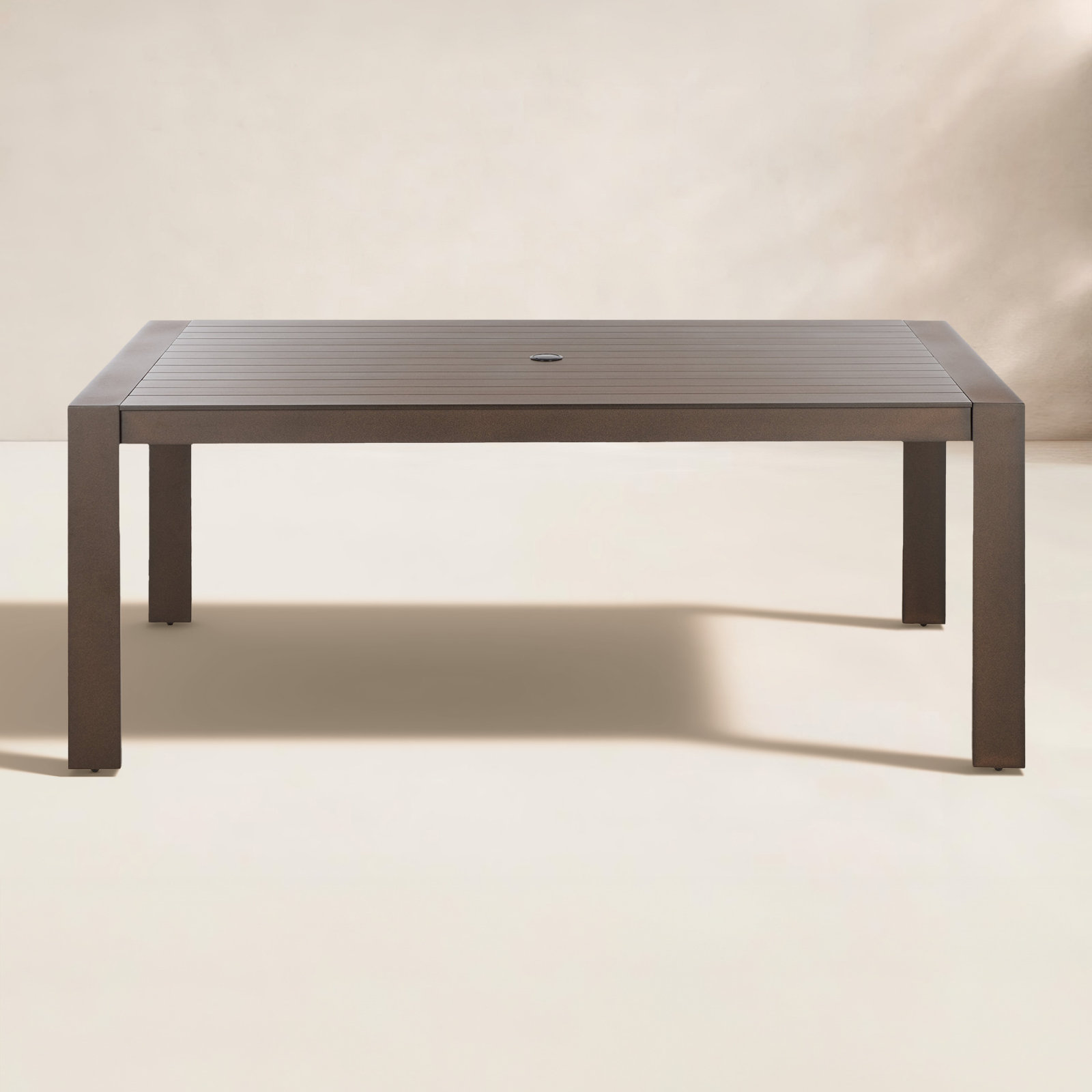 Dwyer Aluminum Dining Table, Brown