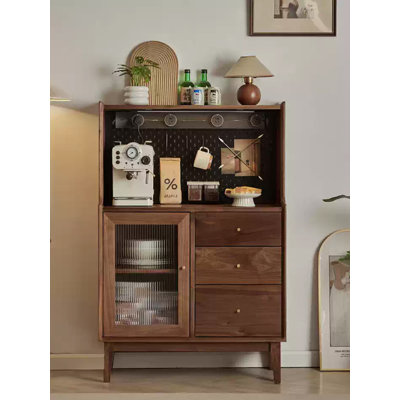 Solid Wood Cavity Board One-Piece Against The Wall Multifunctional Storage Food Cabinet
