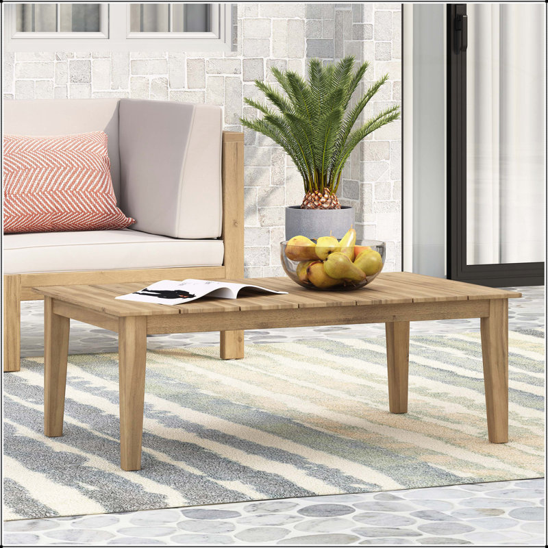 Table basse d'extérieur en bois d'acacia