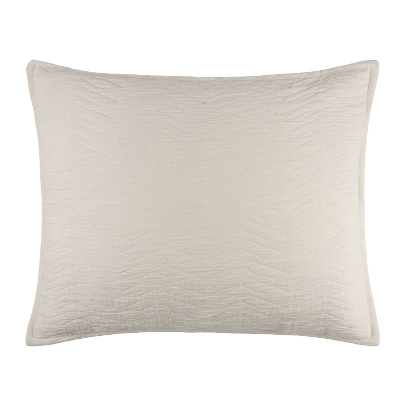 Shores Dove White Gauze Quilted Sham, Dutch Euro Sham