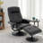 Recliner Chair With Ottoman, 360° Swivel Pu Leather Lounge Chair With Adjustable Backrest & Sturdy Metal Base