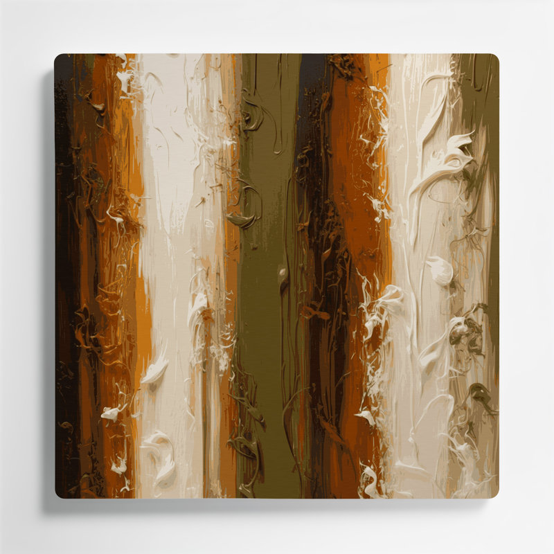 Abstrait couleur champ 73, art mural en métal brun, H 16 po x l 16 po