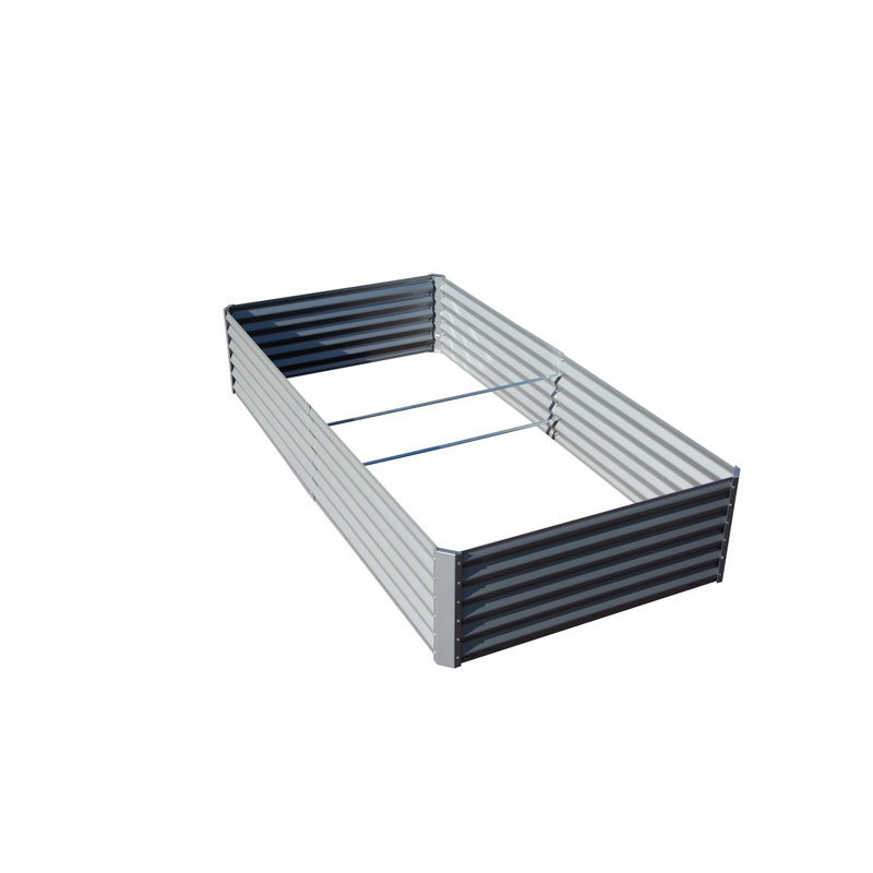 Lit de jardin surélevé en métal, H 17,72 po x l 94,49 po x P 47,25 po, Argent argent