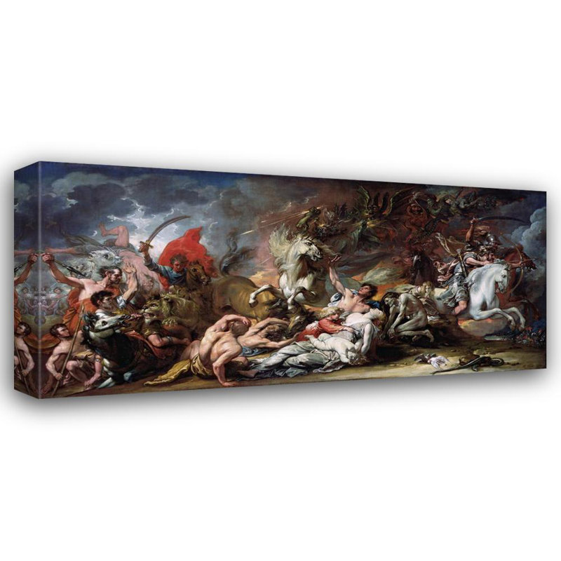 "Mort sur le cheval pâle" par Benjamin West - Art mural sur toile tendue avec châssis, H 40 po x l 28 po