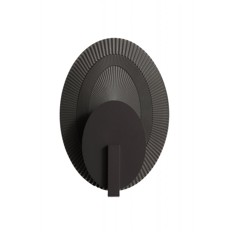 Avenue Outdoor 11"w Oval 3-cct Led Wall Sconce/ribbed Textured Back