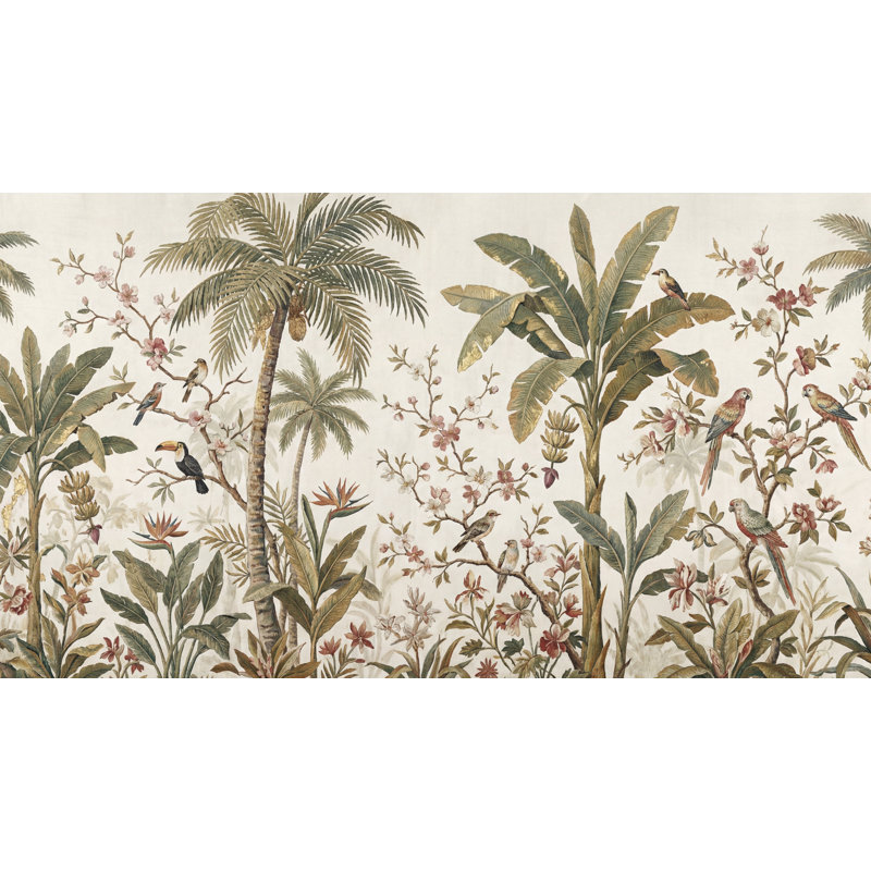 Papier peint palmiers tropicaux, 140" x 108", Peler et coller