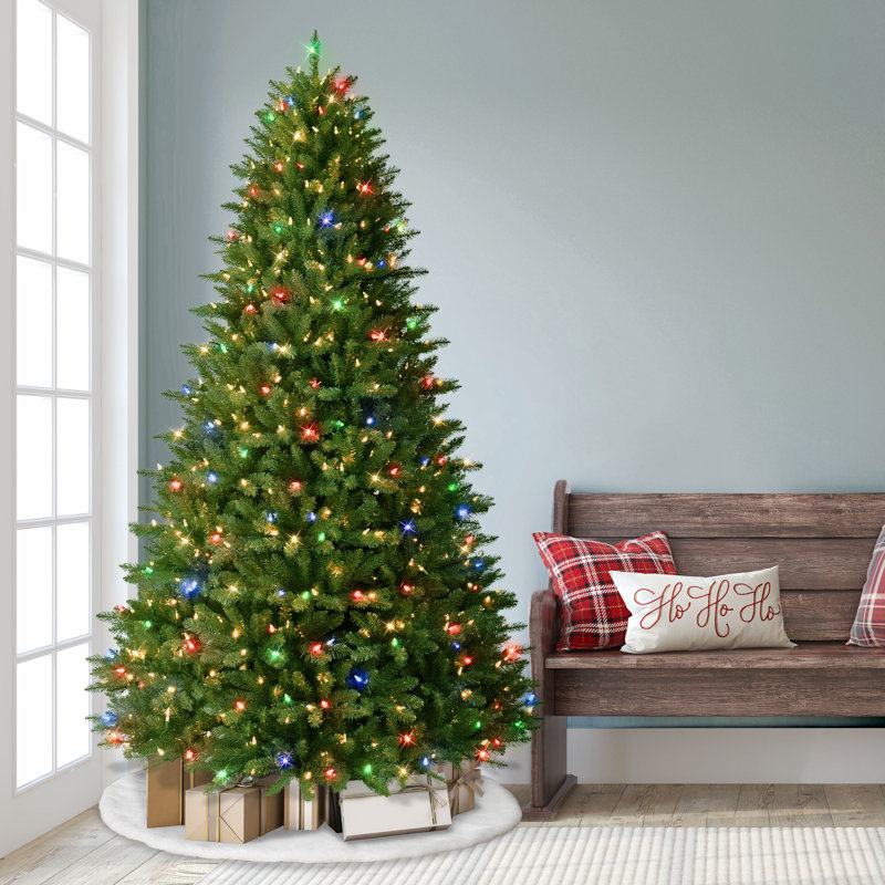 7.5' Artificial Fir Christmas Tree with Color & Clear Lights