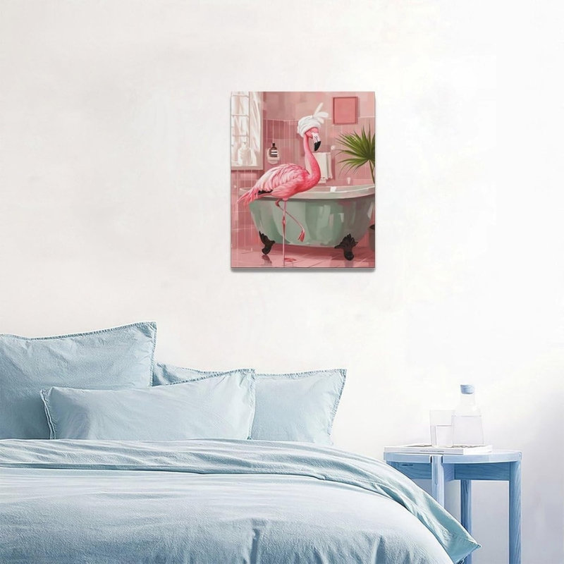 Art mural en toile rose sans cadre 16 po x 20 po